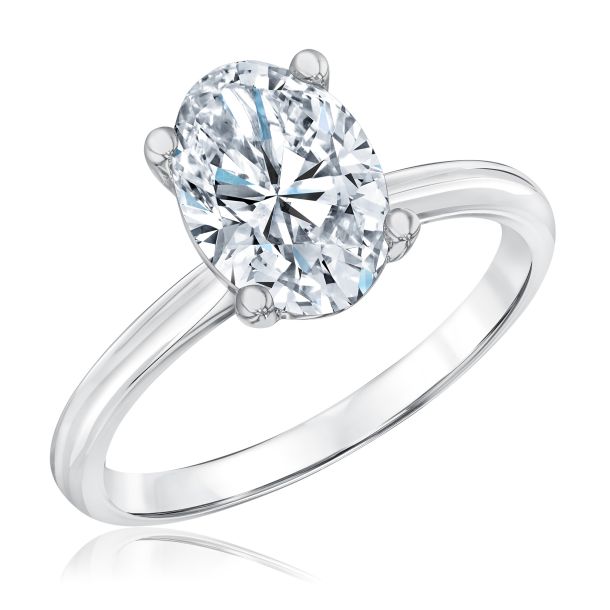 2ct Oval Lab Grown Diamond Engagement Ring