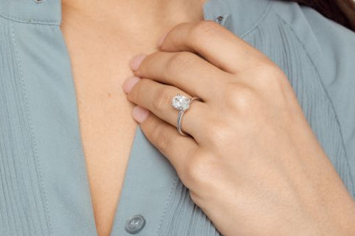 2ct Oval Lab Grown Diamond Engagement Ring