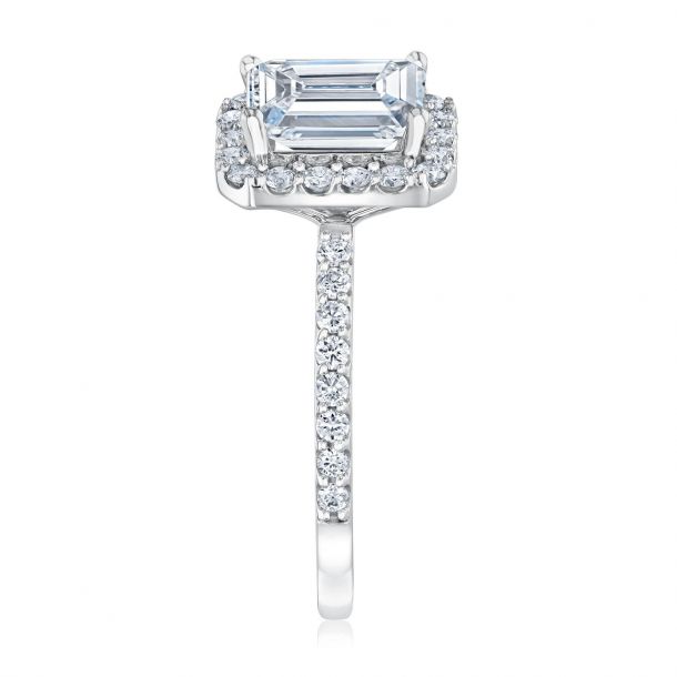 2ct Emerald Lab Grown Diamond White Gold Engagement Ring