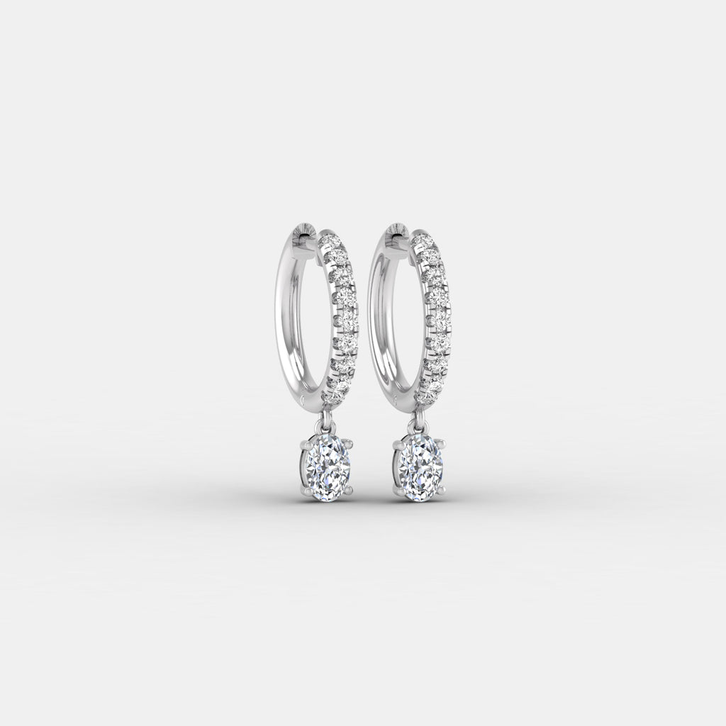 14k White Gold Lab-Grown Diamond Earrings 7/8 ct.