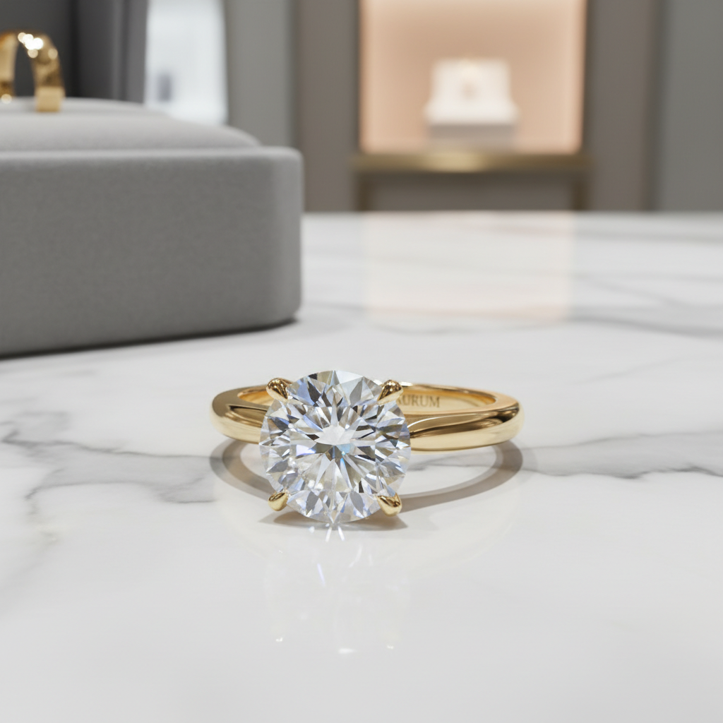 Gold Diamond Solitaire Ring