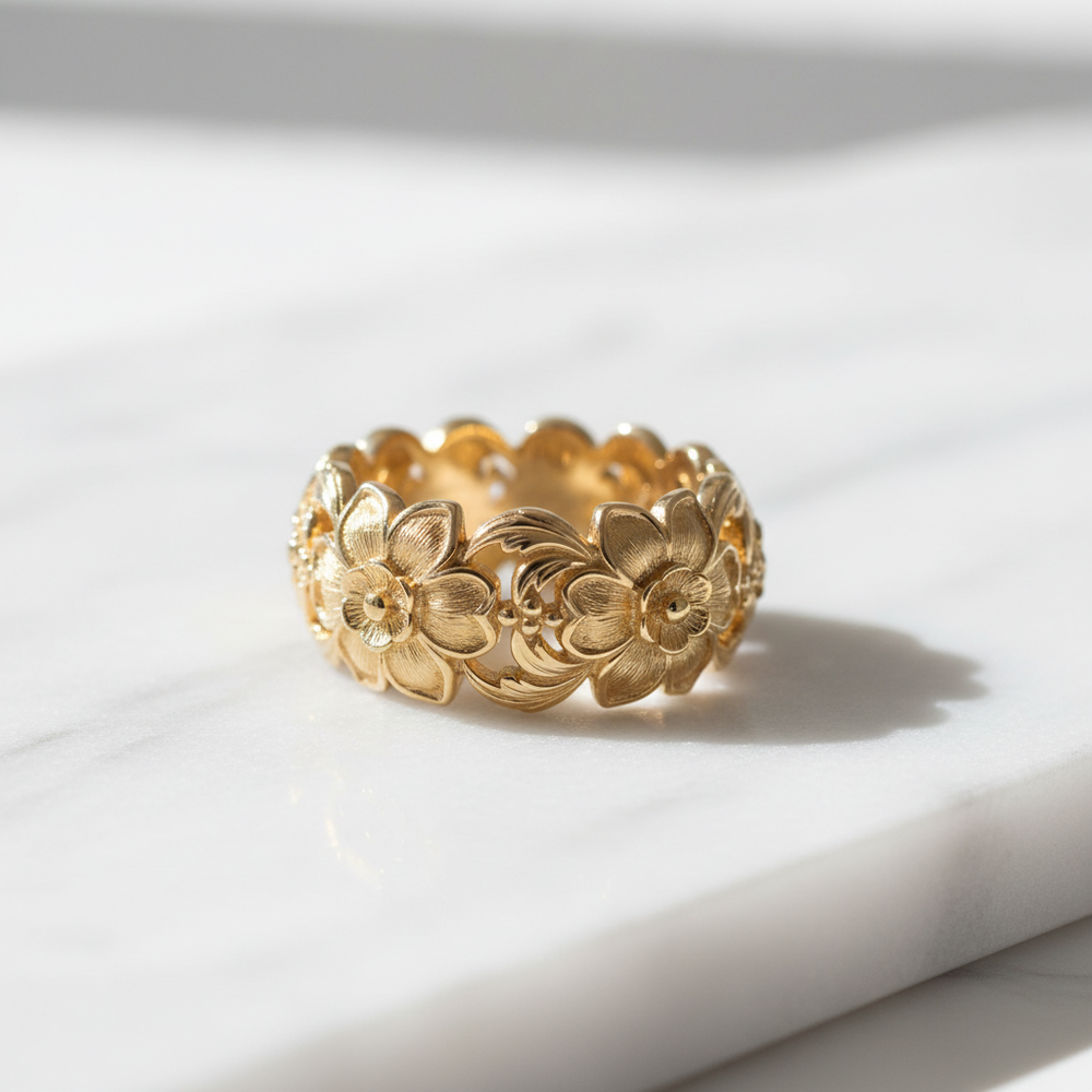 Auraline Gold Floral Ring