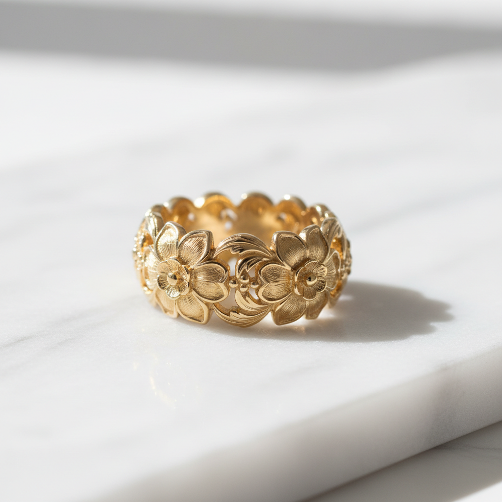 Gold Floral Ring